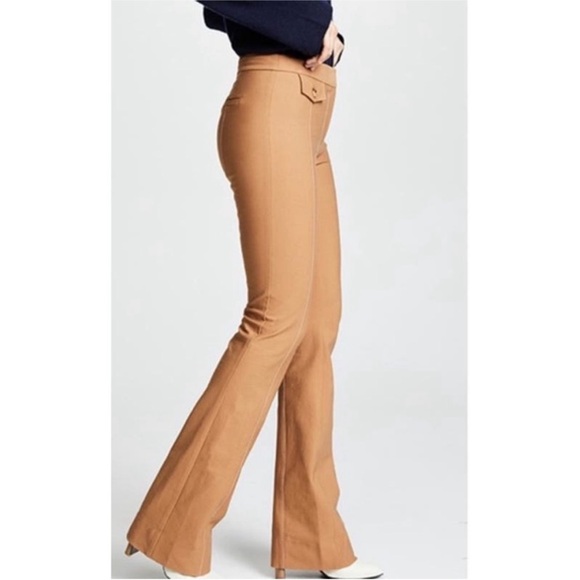Derek Lam 10 Crosby Flare Trousers in a tan/brown women's sz 0 career office - Picture 4 of 16